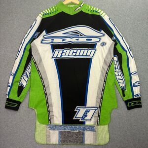 Vintage AXO Racing Team Issue Motocross Jersey Green Black White Size Medium